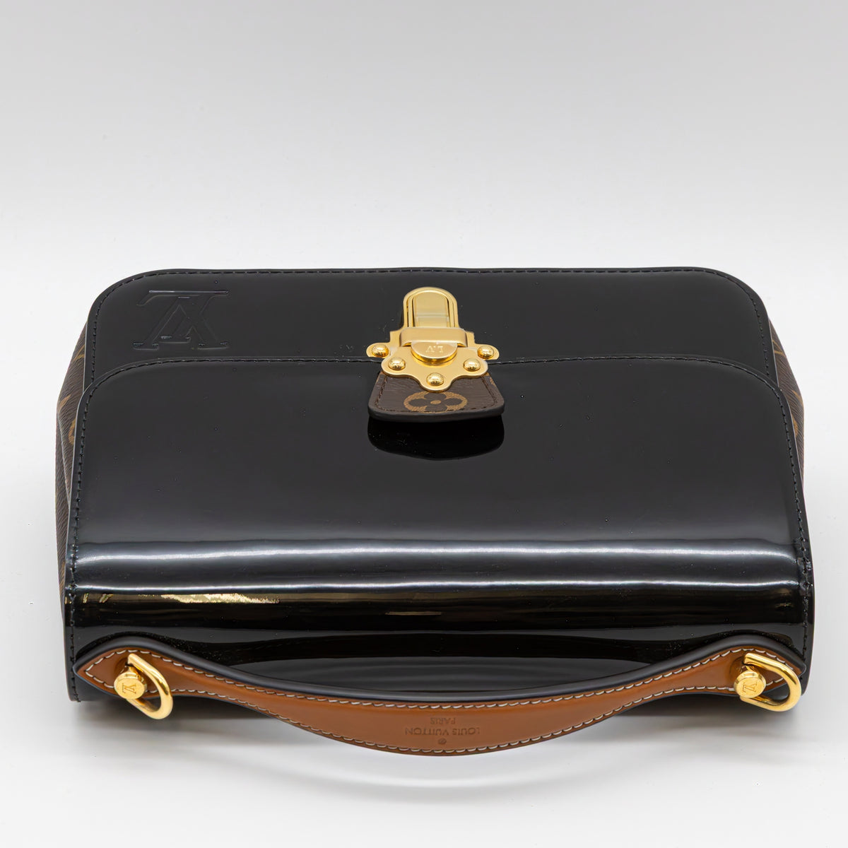Louis Vuitton Cherrywood BB Schwarz Monogram Vernis Handtasche Crossbody Bag