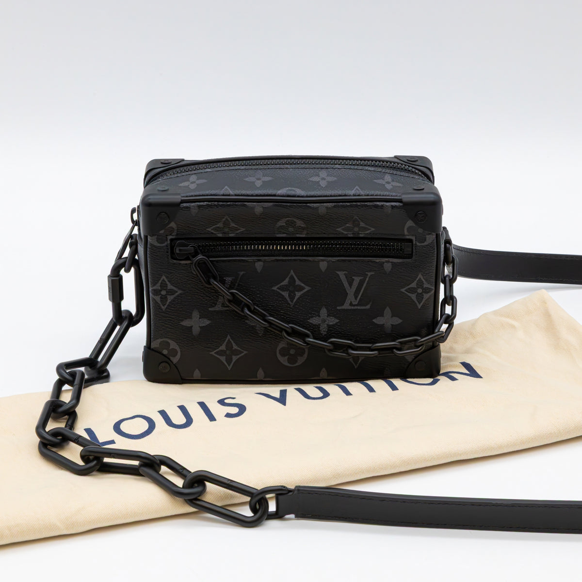 Louis Vuitton Mini Soft Trunk M44735 Monogram Eclipse Canvas Crossbody Bag Umhängetasche