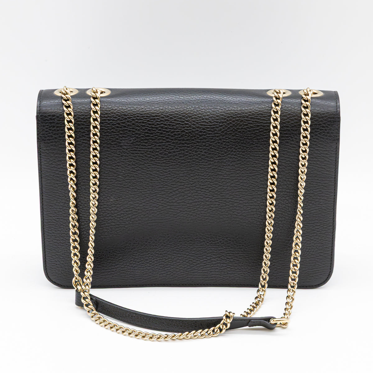 Gucci Interlocking G Medium Schultertasche Schwarz Leder Gold Chain Bag