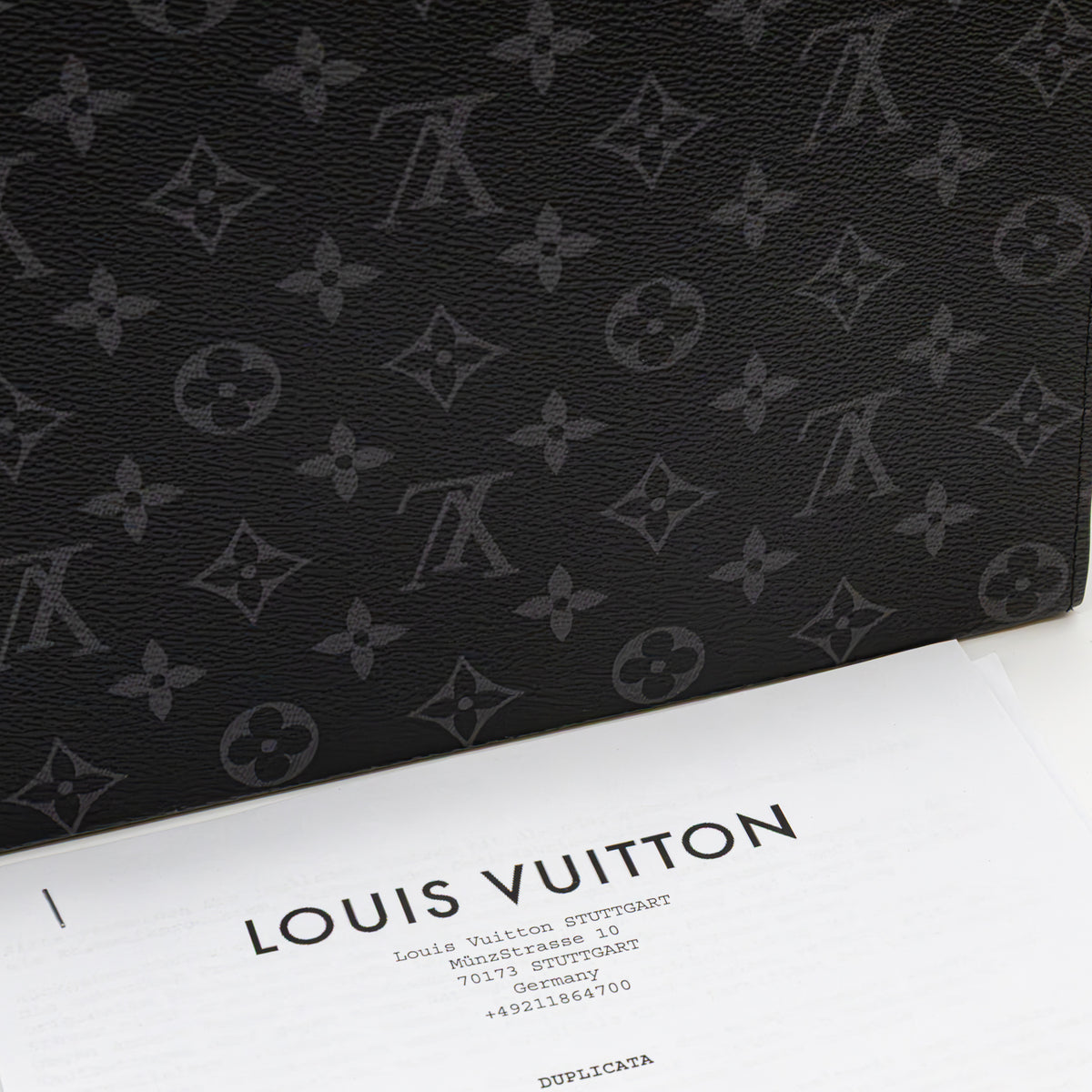 Louis Vuitton Pochette Voyage MM Monogram Eclipse M61692 Clutch Schwarz Grau