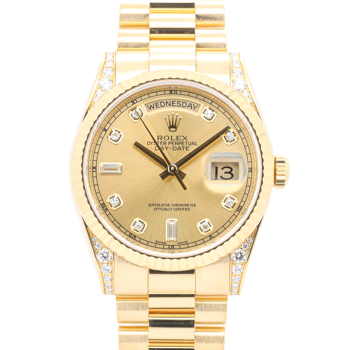 Rolex DayDate 36 118338 President Factory Diamond LC100