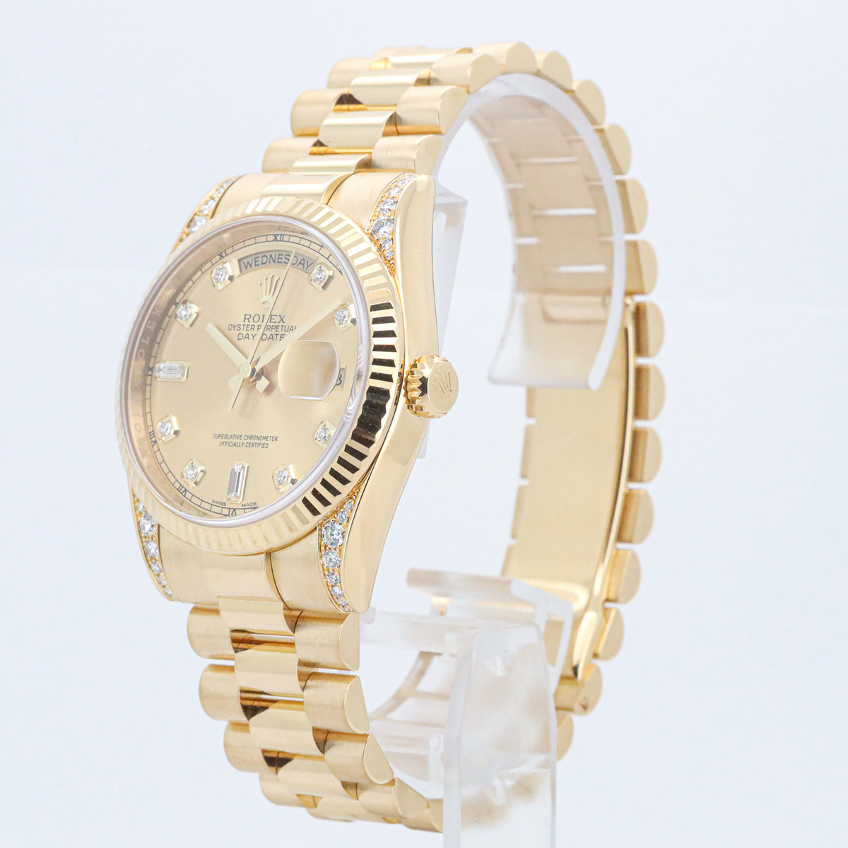 Rolex DayDate 36 118338 President Factory Diamond LC100