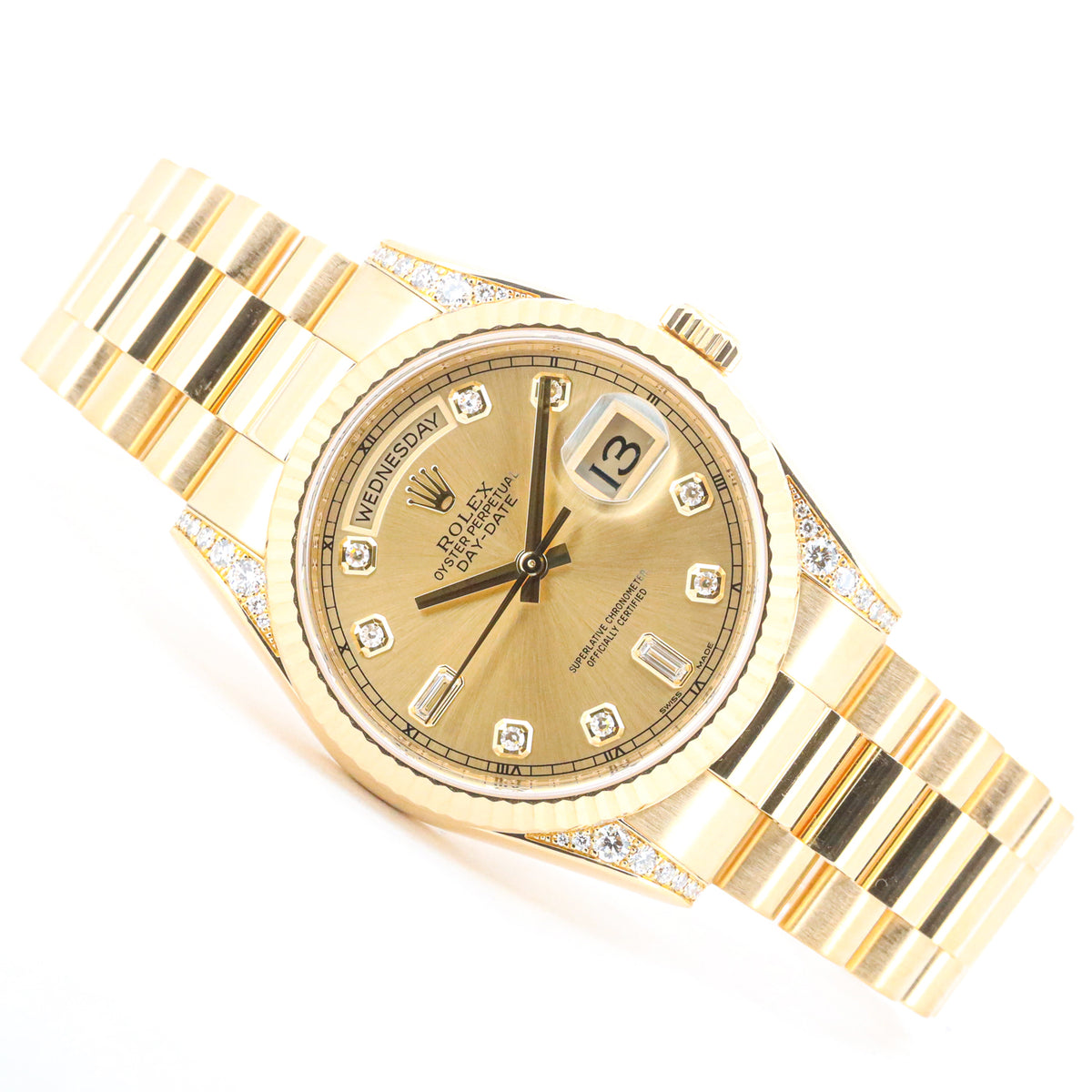 Rolex DayDate 36 118338 President Factory Diamond LC100