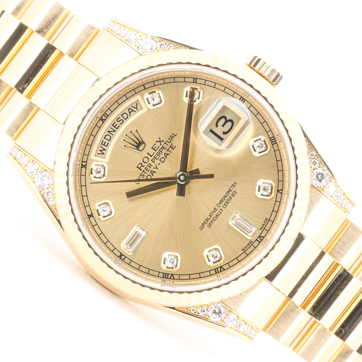 Rolex DayDate 36 118338 President Factory Diamond LC100