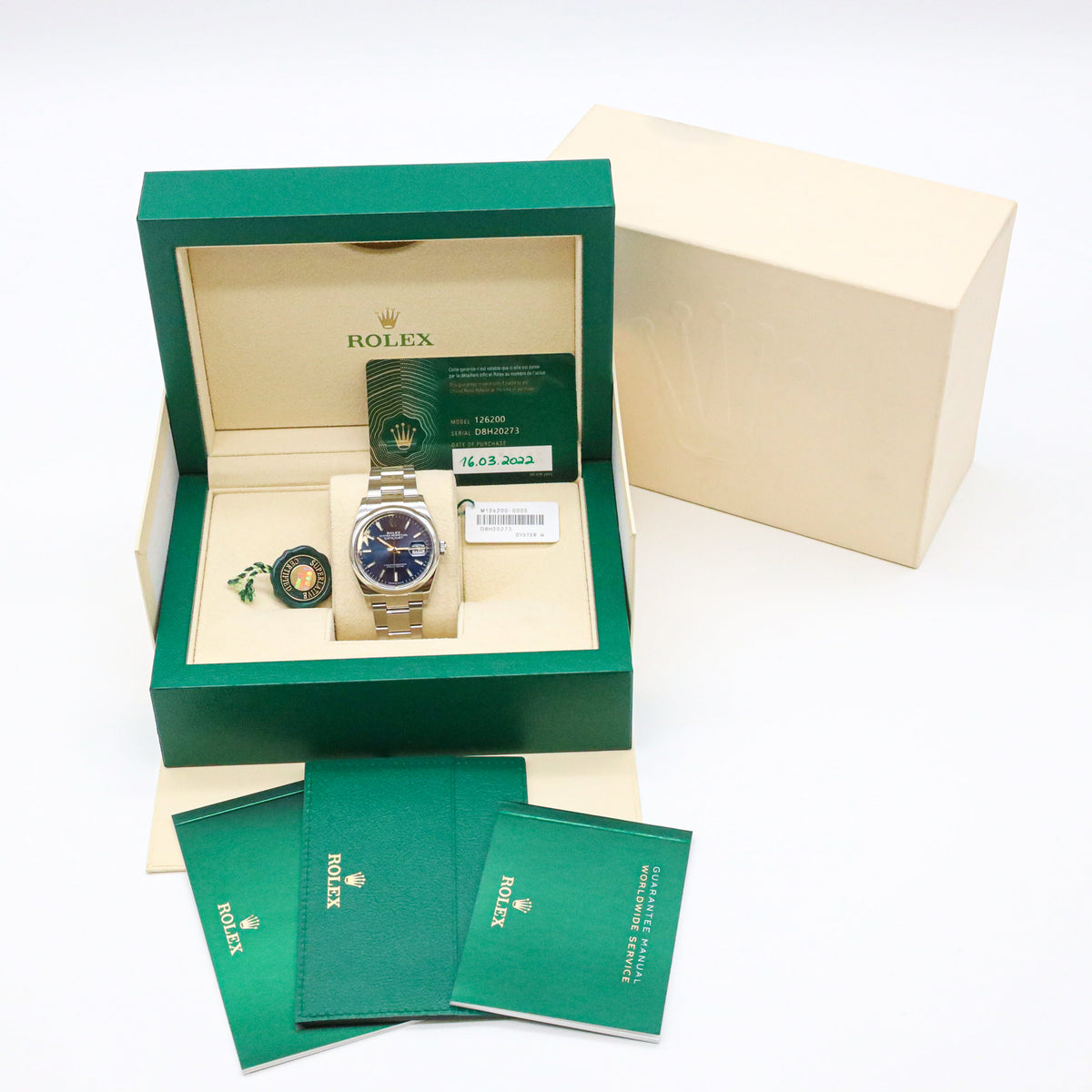 Rolex Datejust 36mm 126200 Blue Dial Edelstahl Automatik 2022