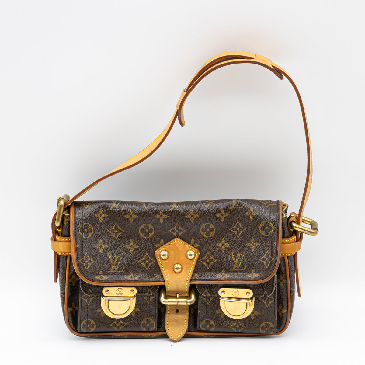 Louis Vuitton Hudson PM Monogram Canvas Schultertasche M40027 Braun Vintage