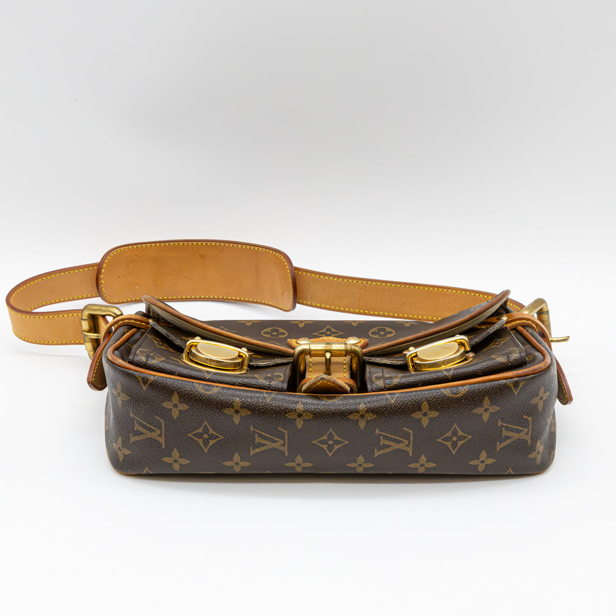 Louis Vuitton Hudson PM Monogram Canvas Schultertasche M40027 Braun Vintage
