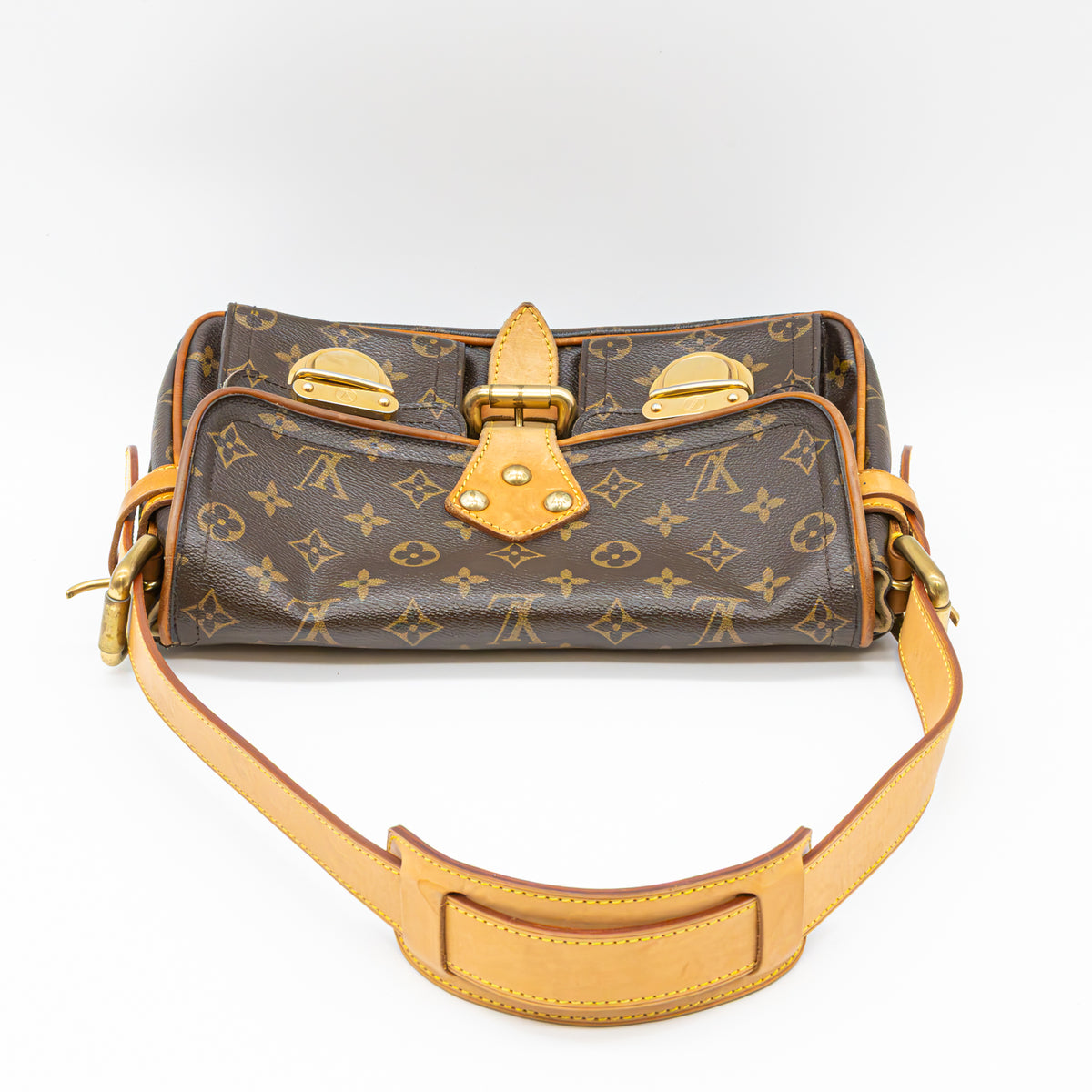 Louis Vuitton Hudson PM Monogram Canvas Schultertasche M40027 Braun Vintage