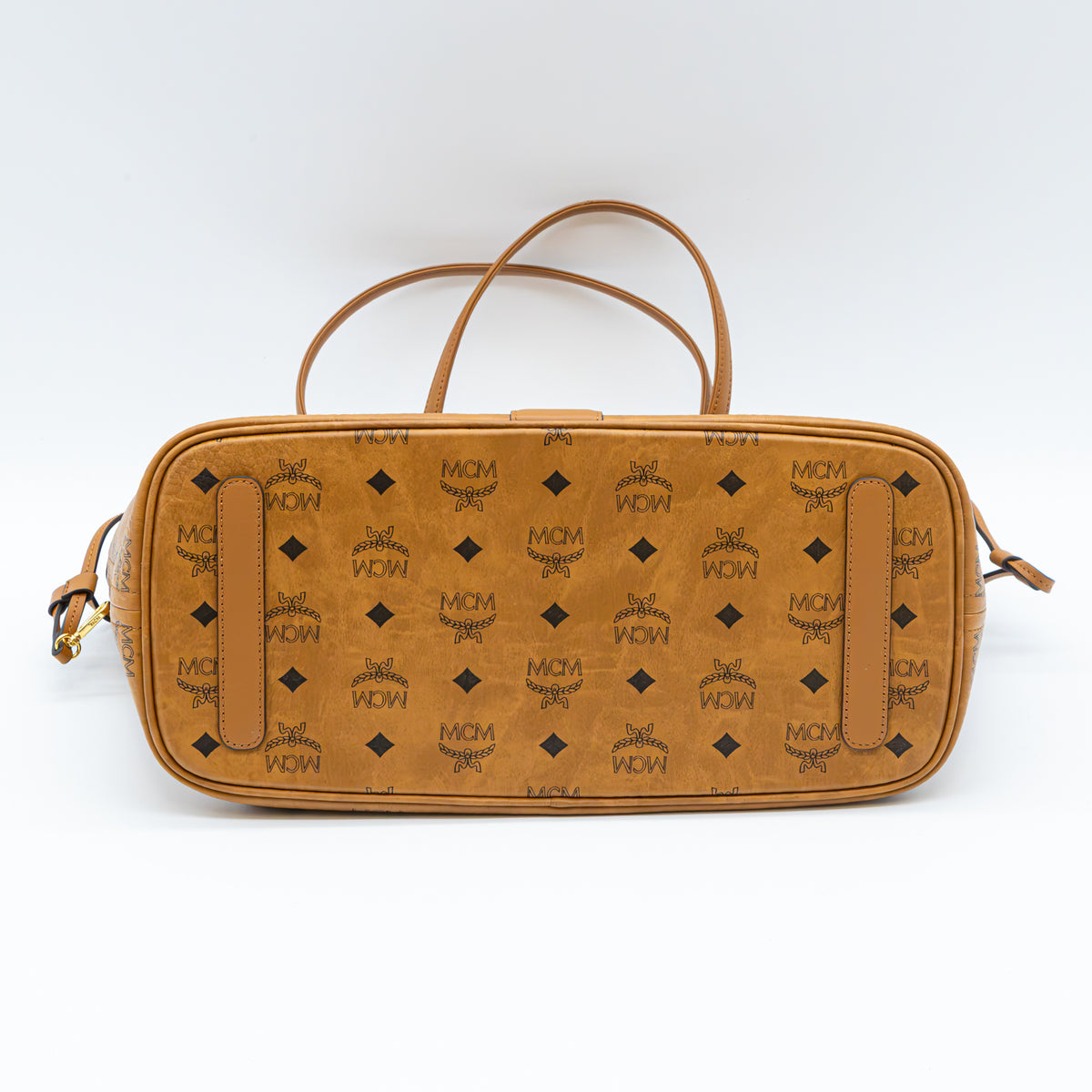 MCM Liz Wendeshopper Medium Visetos Cognac Shopper Tote Bag mit Pochette AVS19004