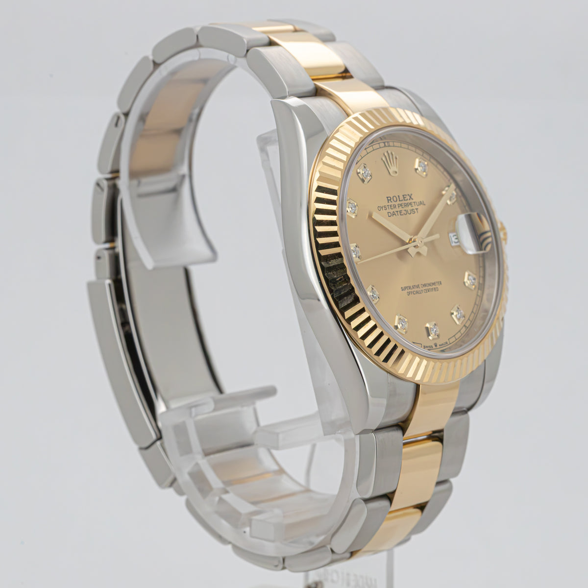 Rolex Datejust 41 126333 Oyster Stahl Gold Diamond Dial Automatik LC100