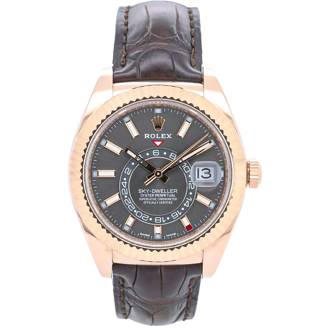 Rolex Sky-Dweller Roségold 326135 42mm Chocolate Dial Dif FR17330 X