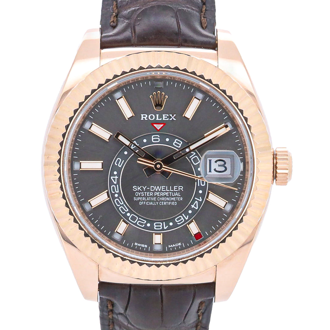 Rolex Sky-Dweller Roségold 326135 42mm Chocolate Dial Dif FR17330 X