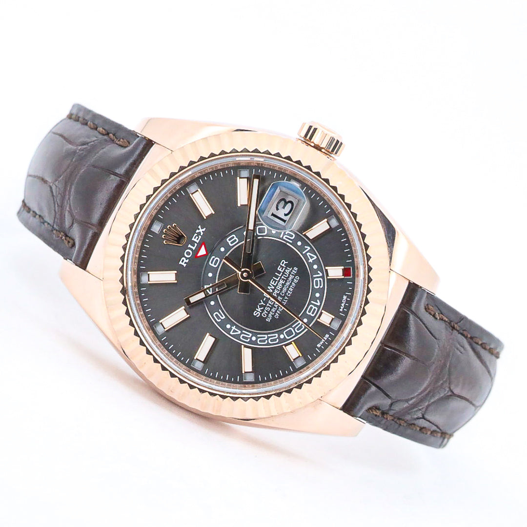 Rolex Sky-Dweller Roségold 326135 42mm Chocolate Dial Dif FR17330 X