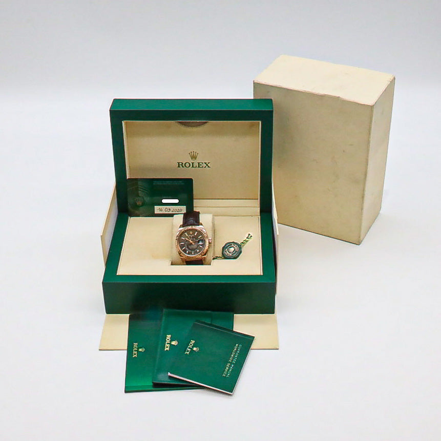 Rolex Sky-Dweller Roségold 326135 42mm Chocolate Dial Dif FR17330 X