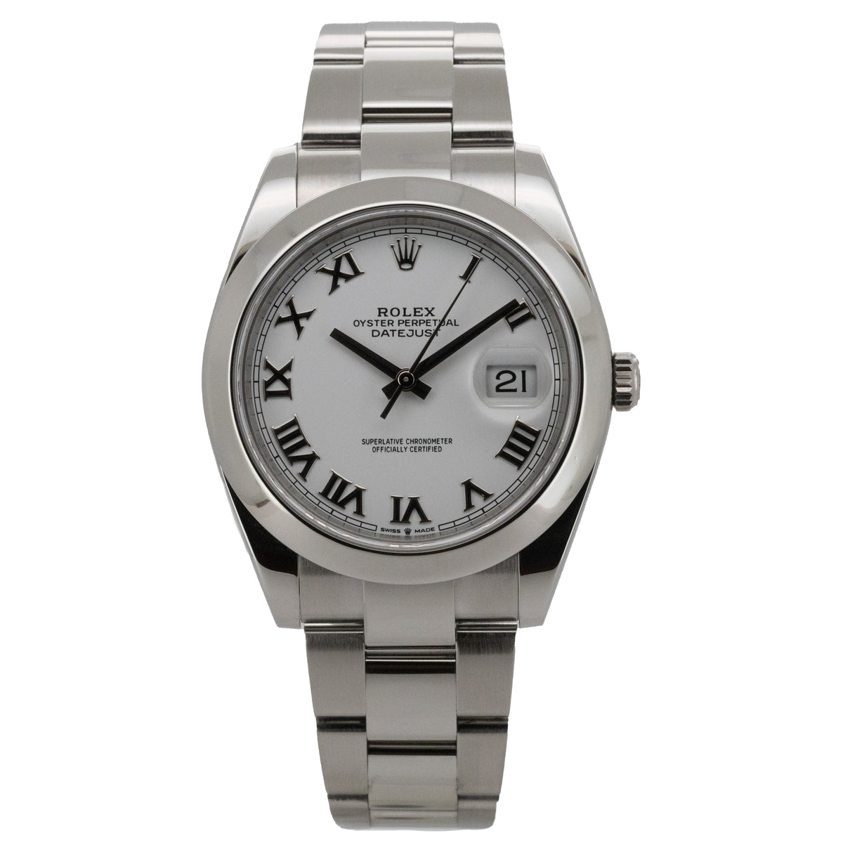 Rolex Datejust Oyster 41 126300 White Roman Dial B&P Dif FR19253
