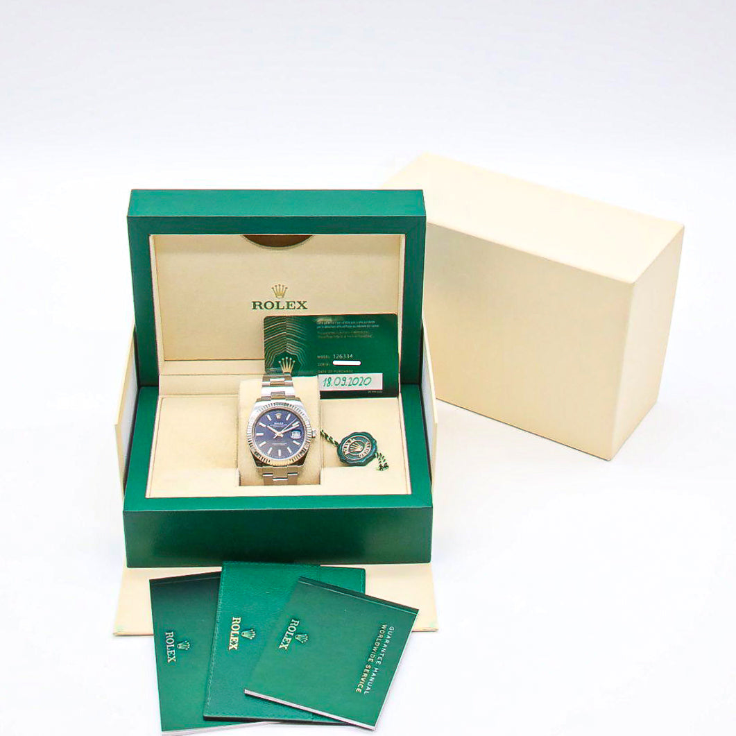 Rolex Datejust 41 126334 Edelstahl Blue Dial Oyster B&P 2020 X