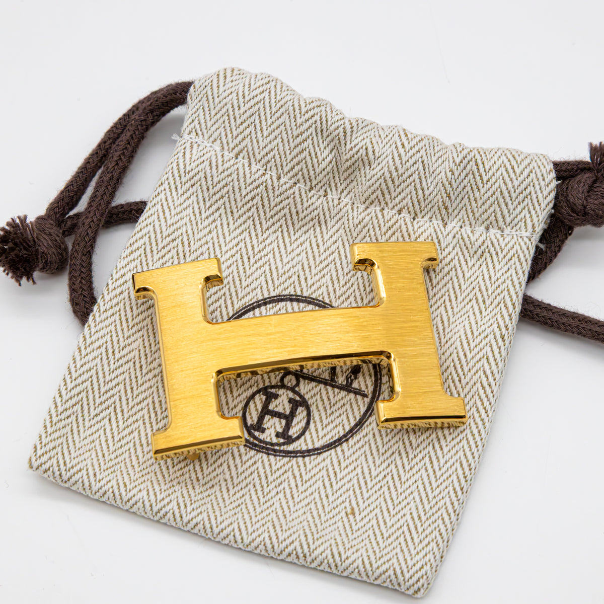 Hermès H Gürtel 32 mm Wendbarer Lederriemen Schwarz Gold H-Schließe Neuwertig