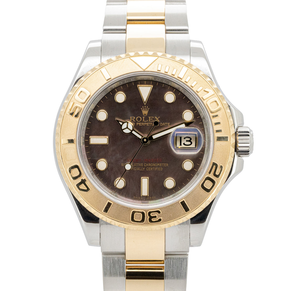 Rolex Yacht-Master Oyster 40mm MOP-Tahiti Dial Stahl Gold 16623 B&P Dif38407 X