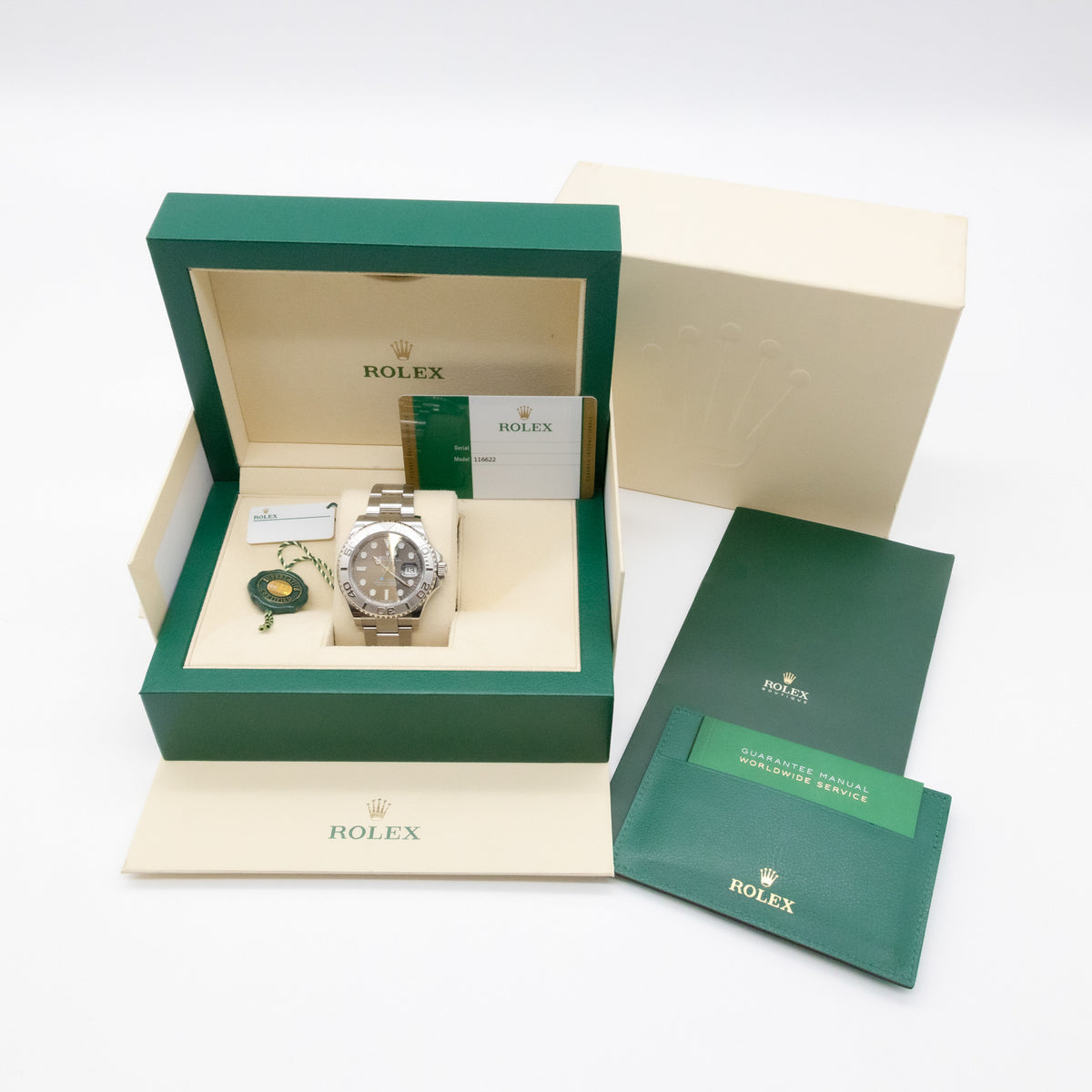 Rolex Yacht-Master Oyster 40mm Rhodium Dial Edelstahl 116622 B&P Dif FR19569 X