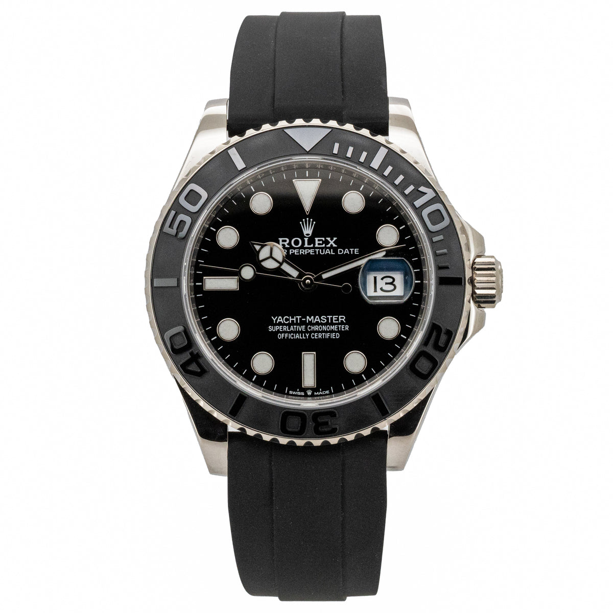 Rolex Yacht-Master 42mm 226659 Oysterflex White Gold Black Dial B&P