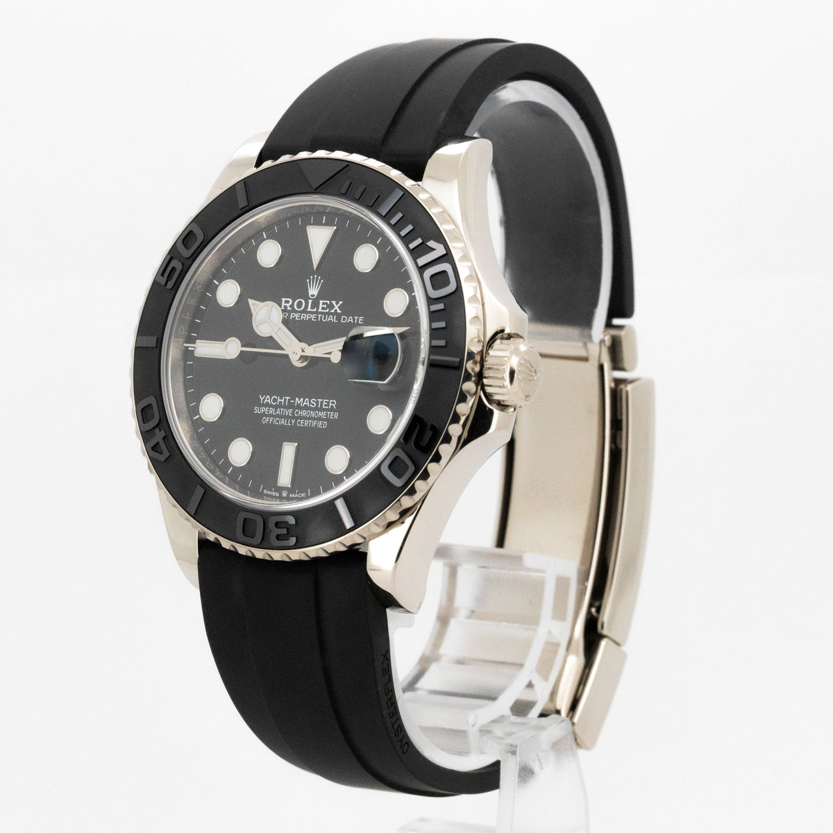 Rolex Yacht-Master 42mm 226659 Oysterflex White Gold Black Dial B&P
