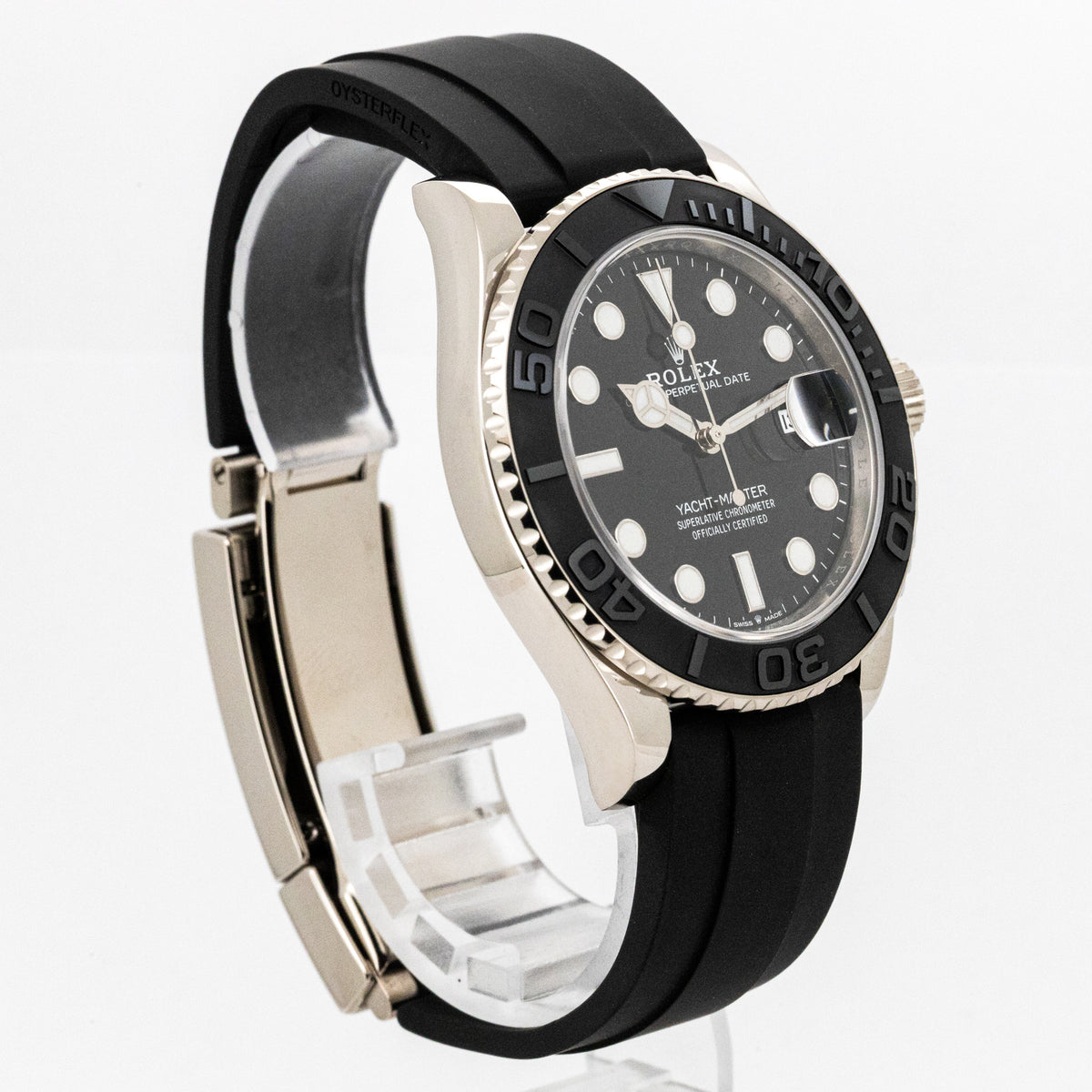 Rolex Yacht-Master 42mm 226659 Oysterflex White Gold Black Dial B&P