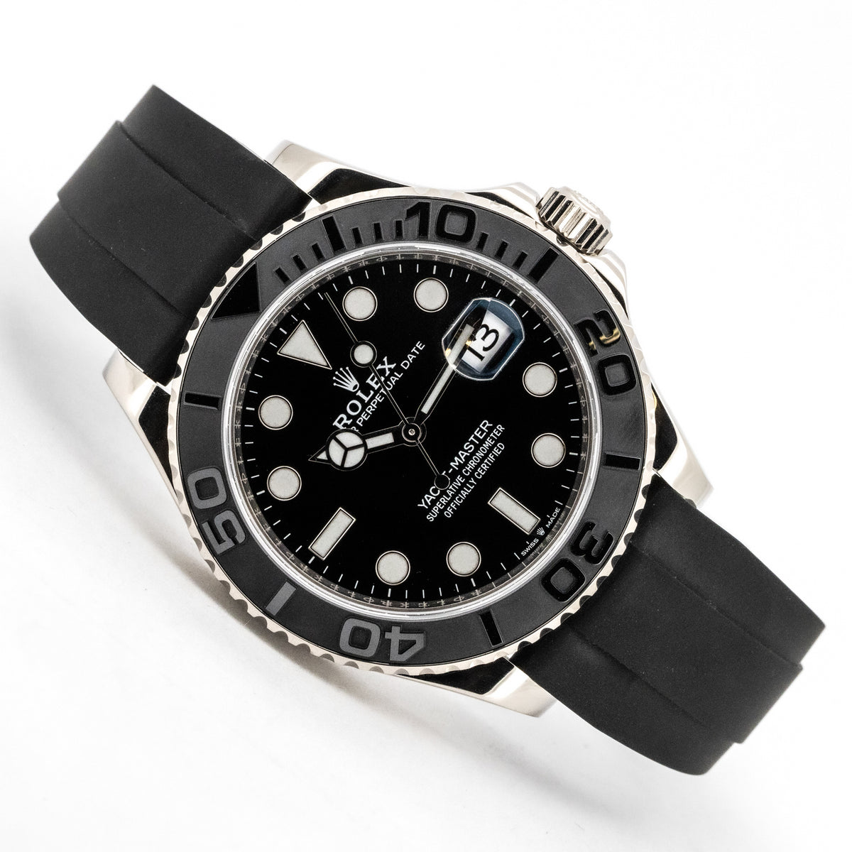 Rolex Yacht-Master 42mm 226659 Oysterflex White Gold Black Dial B&P