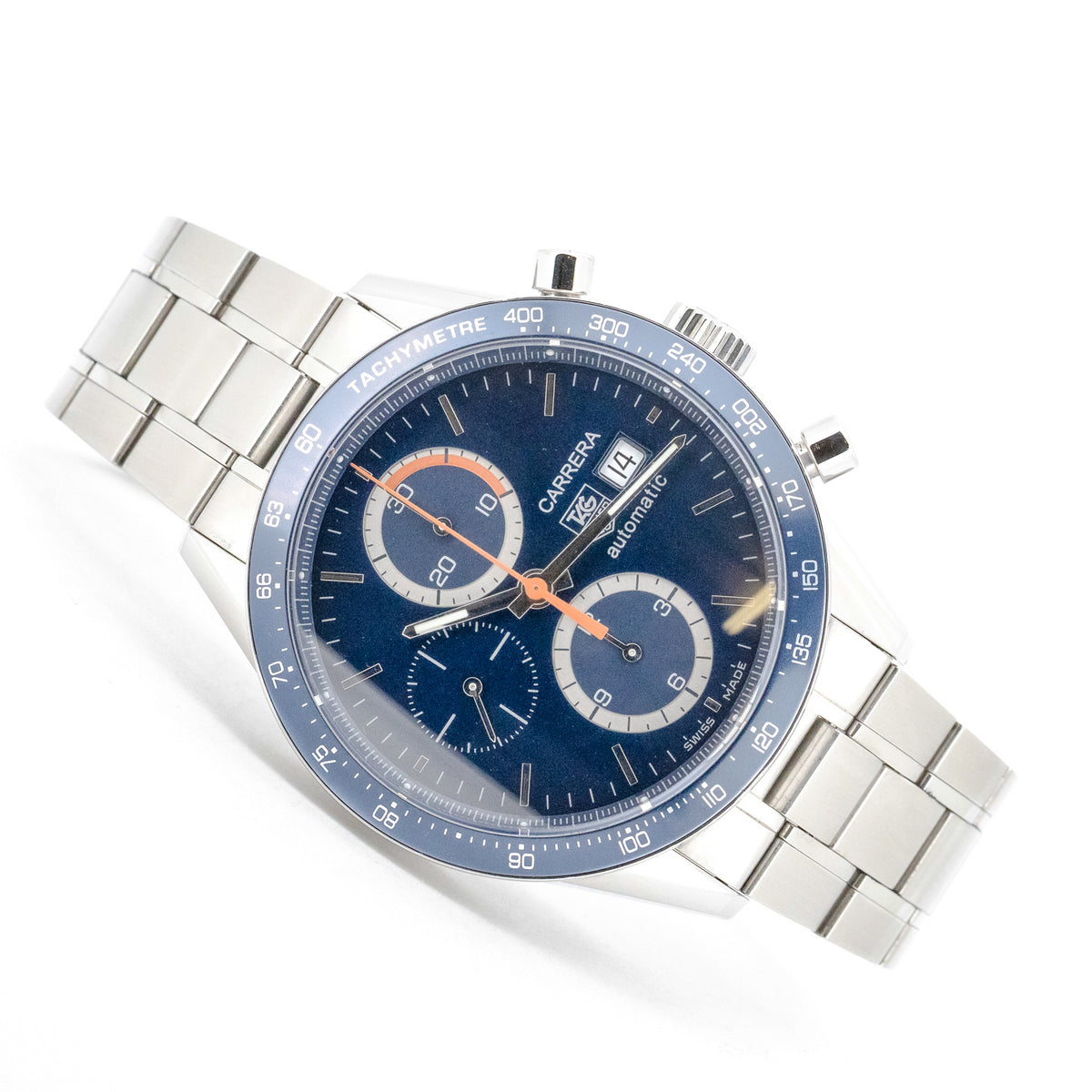 Tag Heuer Carrera 41mm CV2015:BA0786 Edelstahl Blue Dial B&P Dif31469 X