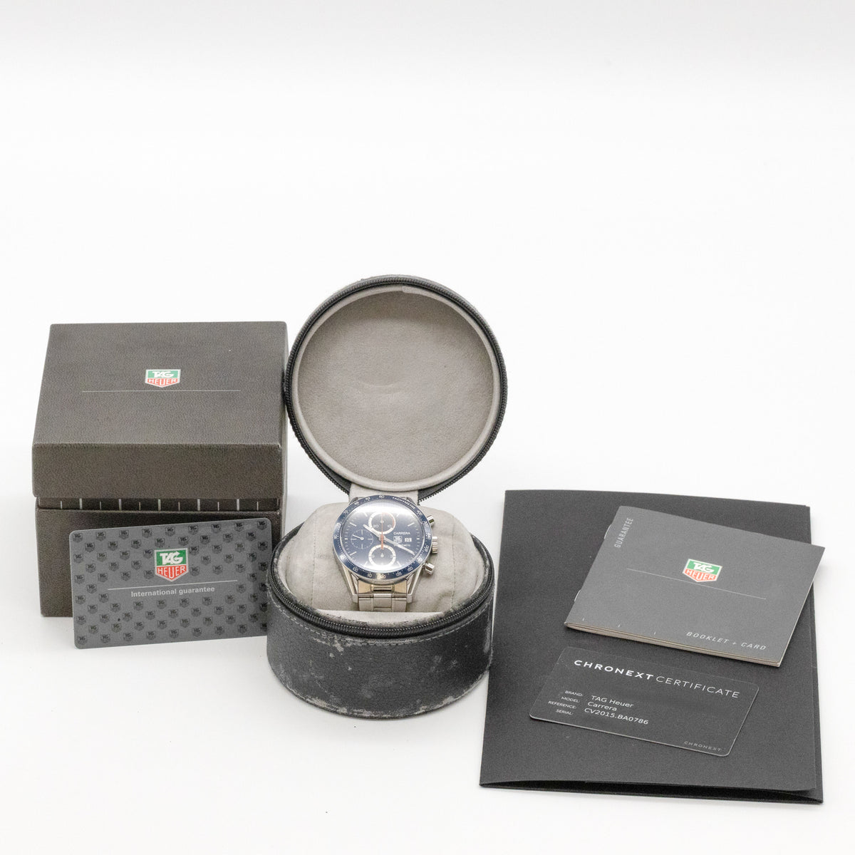 Tag Heuer Carrera 41mm CV2015:BA0786 Edelstahl Blue Dial B&P Dif31469 X