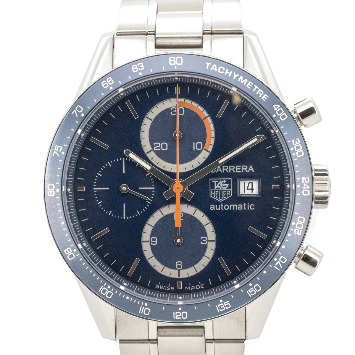 Tag Heuer Carrera 41mm CV2015:BA0786 Edelstahl Blue Dial B&P Dif31469 X