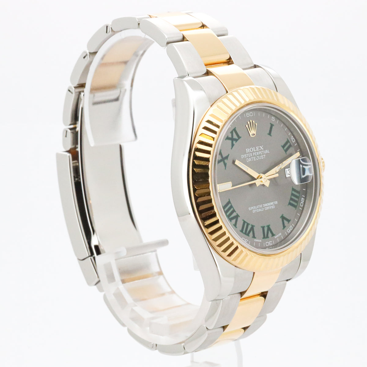 Rolex Datejust II Wimbledon 41mm 116333 Stahl Gold LC100 B&P Dif FR19242