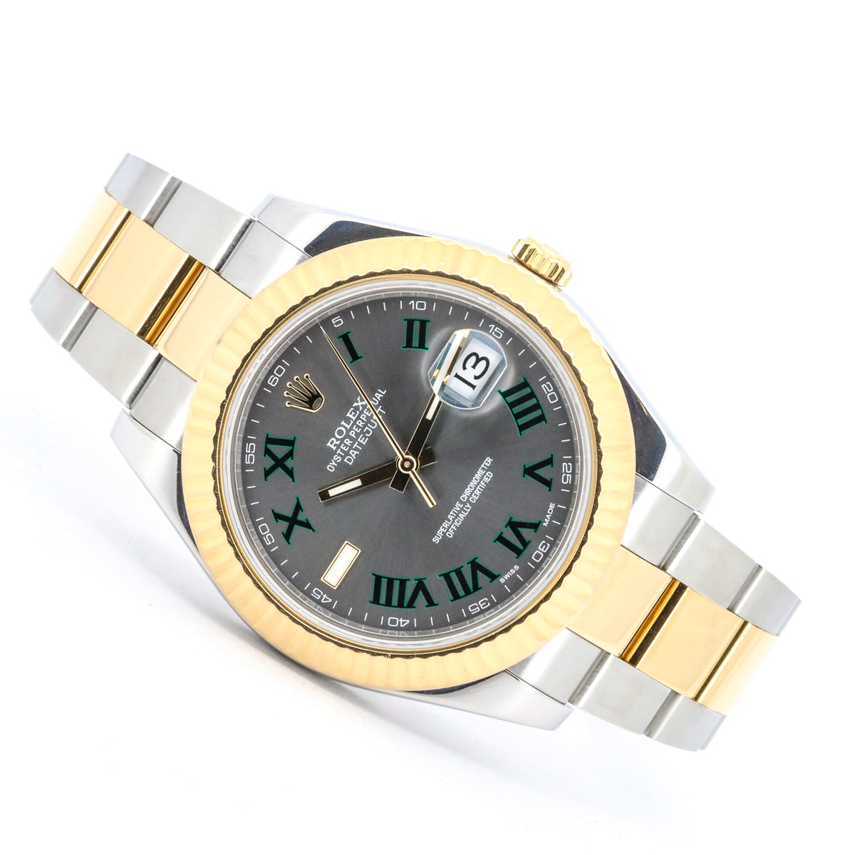 Rolex Datejust II Wimbledon 41mm 116333 Stahl Gold LC100 B&P Dif FR19242