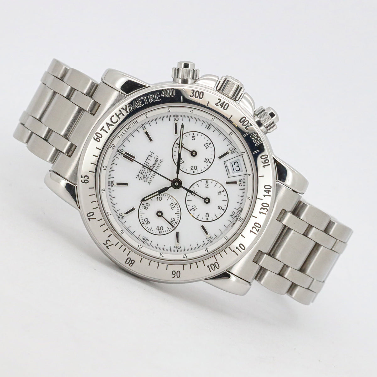 Zenith El Primero Rainbow 40mm Chronograph 02.0360.400 Edelstahl B&P X