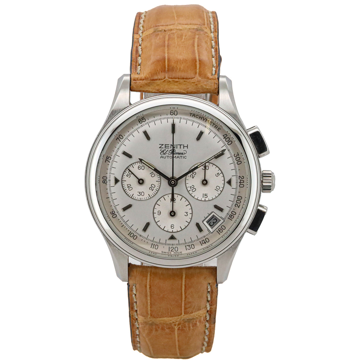 Zenith El Primero 38 Chronograph Calibre 400 01500400 B&P Stahl Leder Dif33379