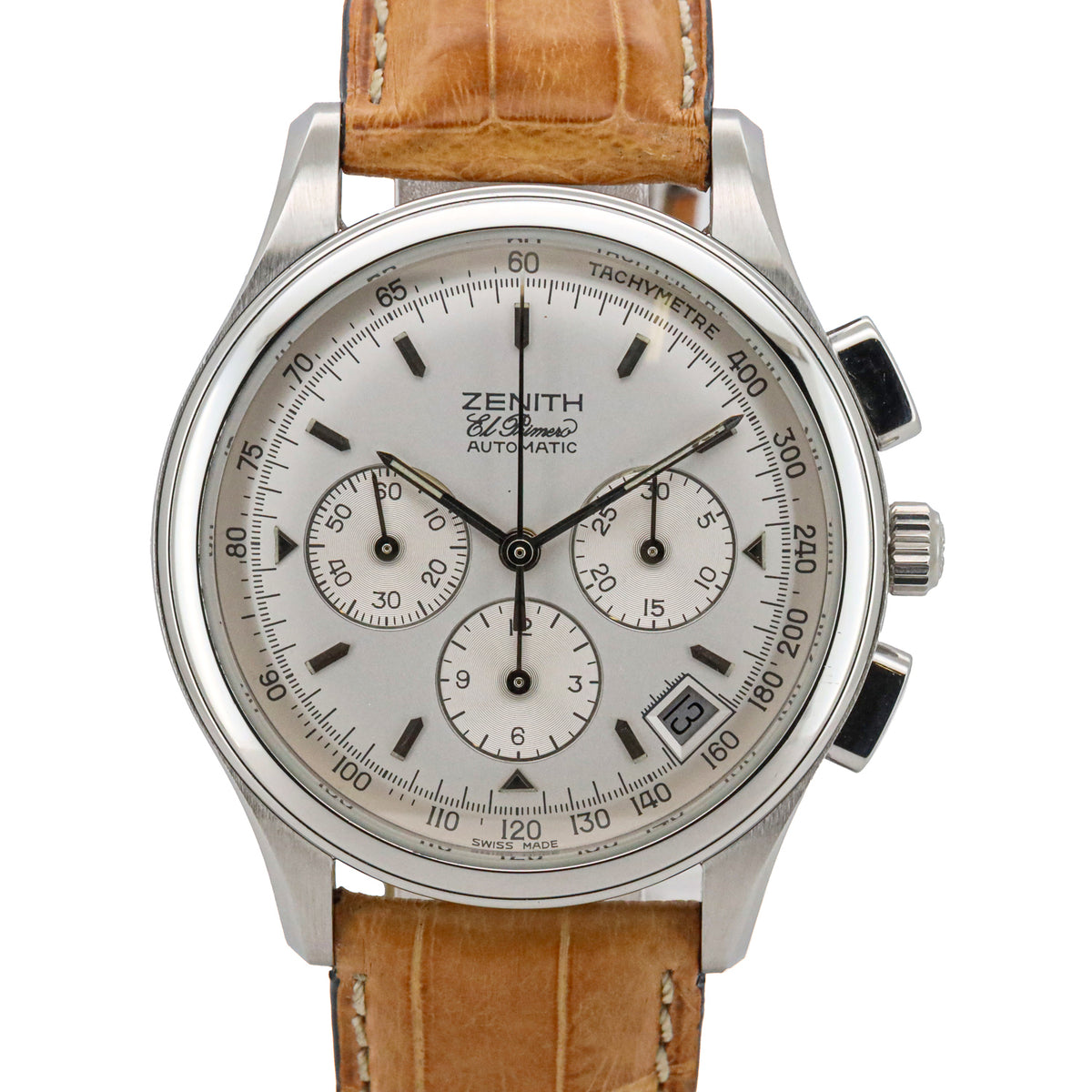 Zenith El Primero 38 Chronograph Calibre 400 01500400 B&P Stahl Leder Dif33379