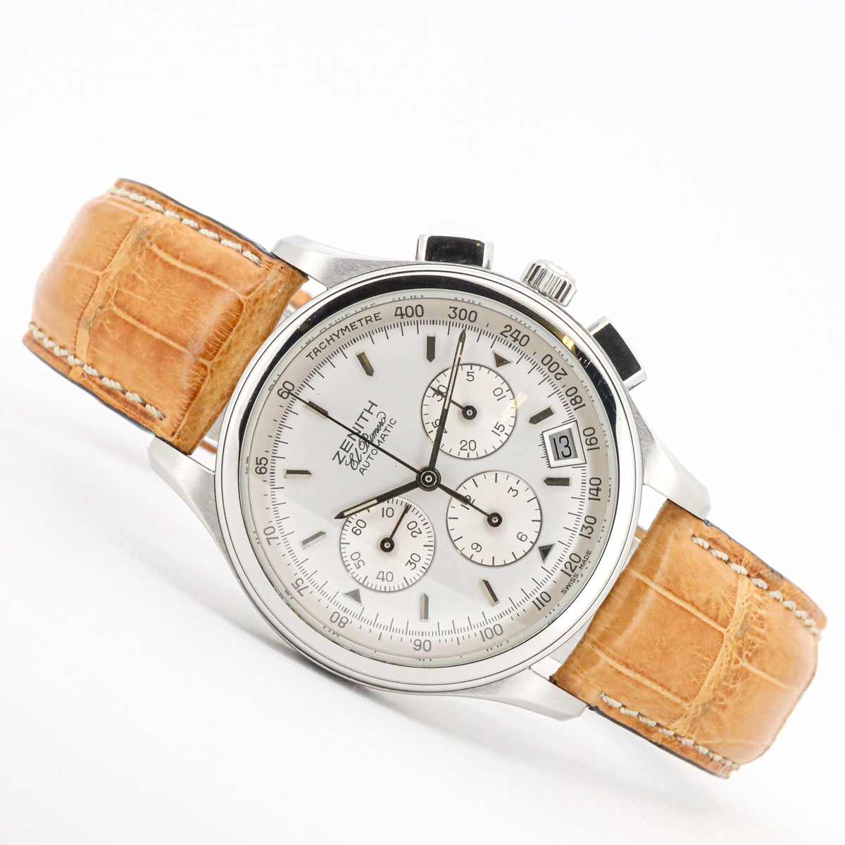 Zenith El Primero 38 Chronograph Calibre 400 01500400 B&P Stahl Leder Dif33379