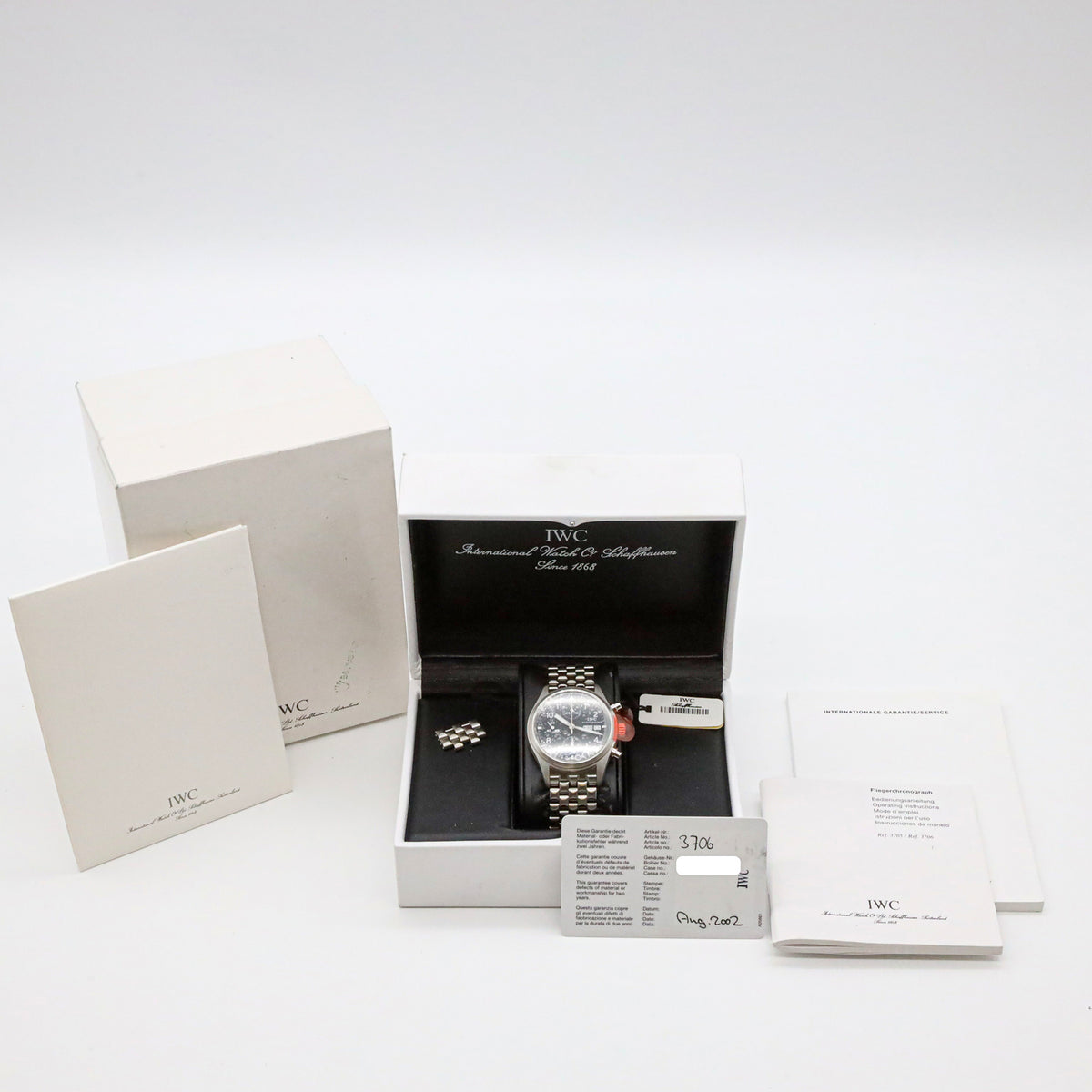 IWC Pilot 39 Flieger Chronograph IW3706 Edelstahl B&P Dif X