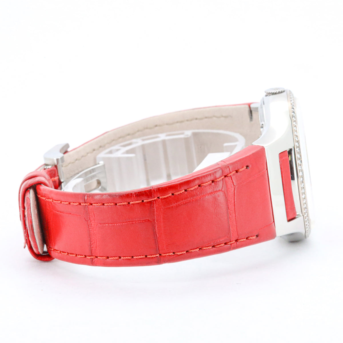 Lehmann Intemporal Diamonds 38mm LS0003-005-01-060404-05D Red Dial Alligator Edelstahl Dif34509 X