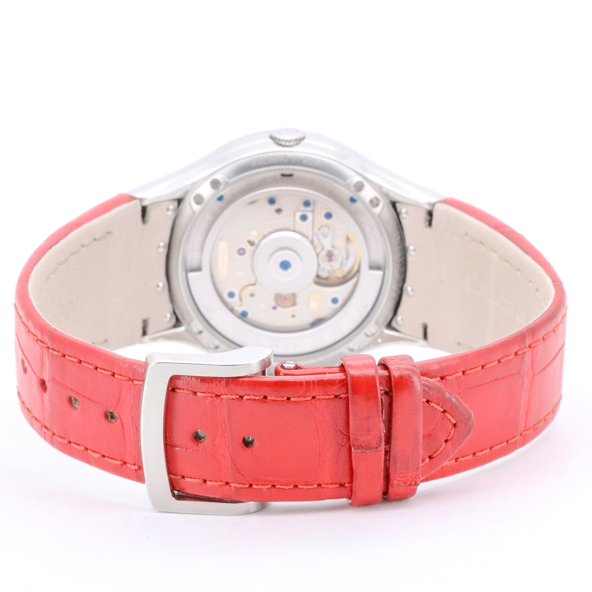 Lehmann Intemporal Diamonds 38mm LS0003-005-01-060404-05D Red Dial Alligator Edelstahl Dif34509 X