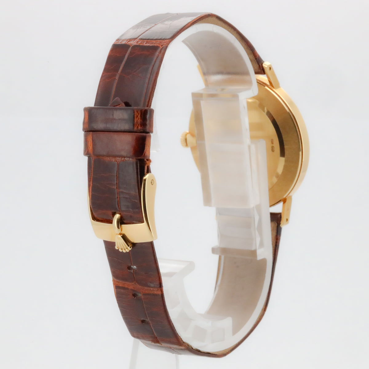 Rolex Cellini 32mm 4112 750 Gold Leder Alligator Handaufzug AVS19050