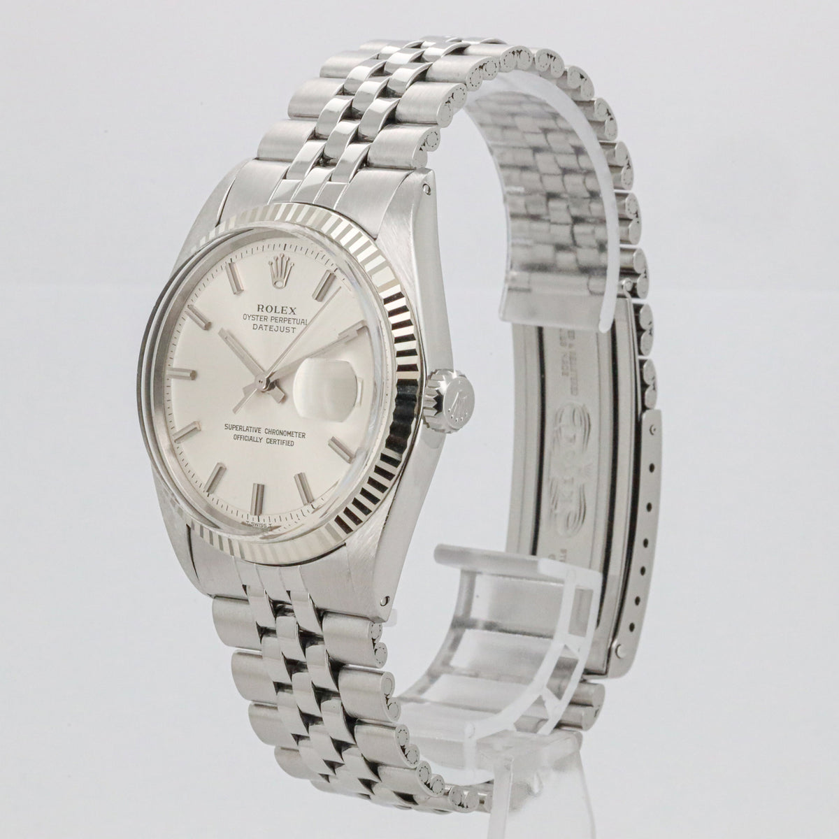 Rolex Datejust 36 1601 Jubilee silverdial Edelstahl Weißgold Service Paper AVS19051