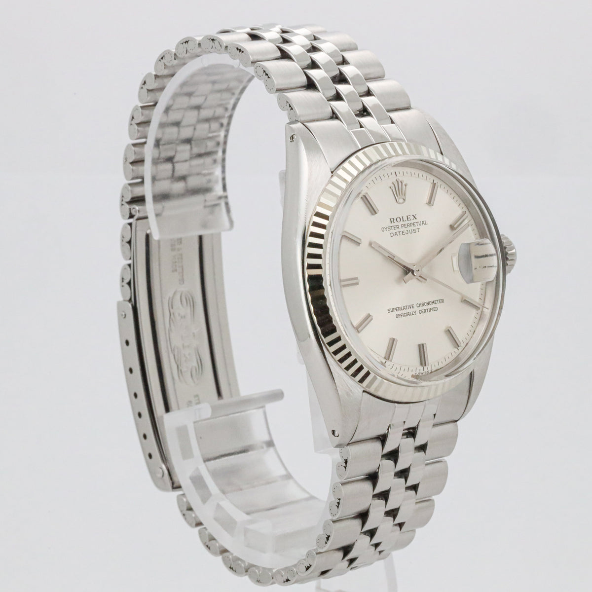 Rolex Datejust 36 1601 Jubilee silverdial Edelstahl Weißgold Service Paper AVS19051