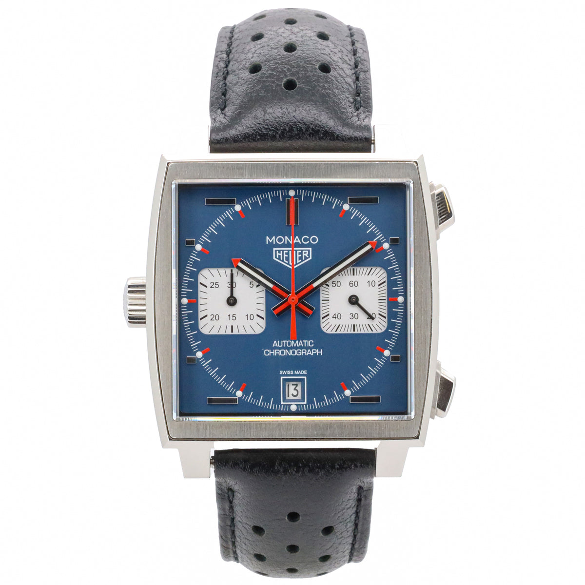 Tag Heuer Monaco 39mm Cal.11 CAW211P Leder Chronograph Box AVS19052
