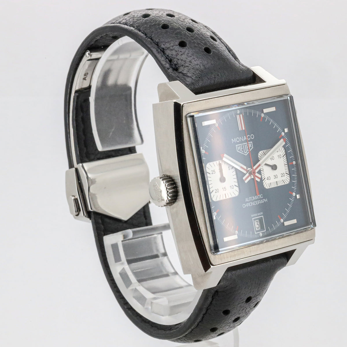 Tag Heuer Monaco 39mm Cal.11 CAW211P Leder Chronograph Box AVS19052