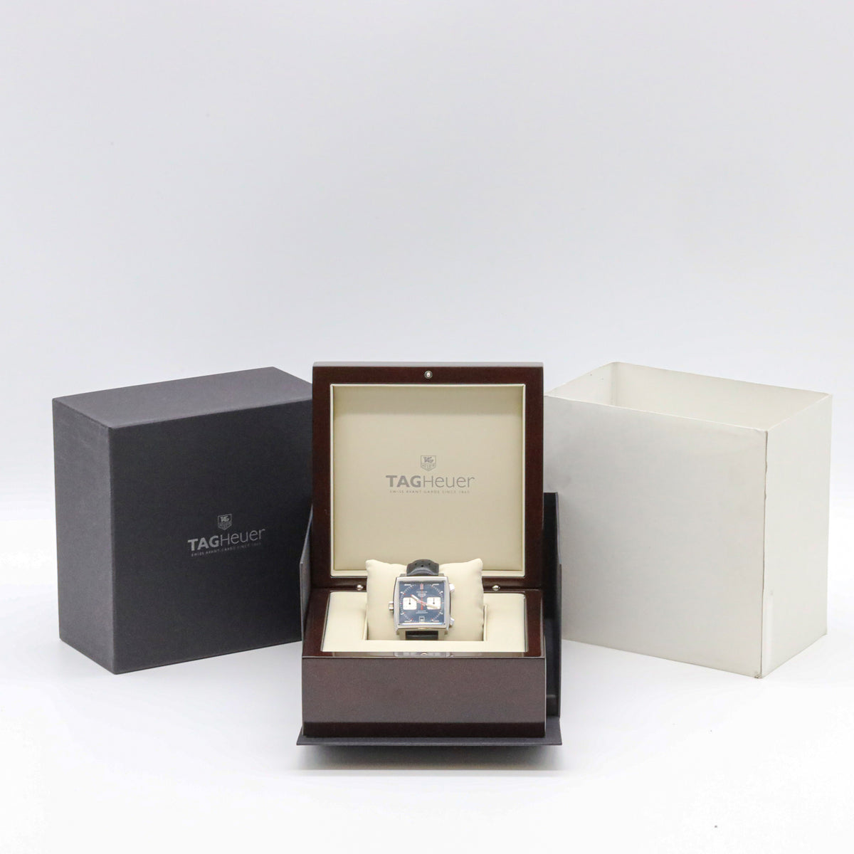Tag Heuer Monaco 39mm Cal.11 CAW211P Leder Chronograph Box AVS19052
