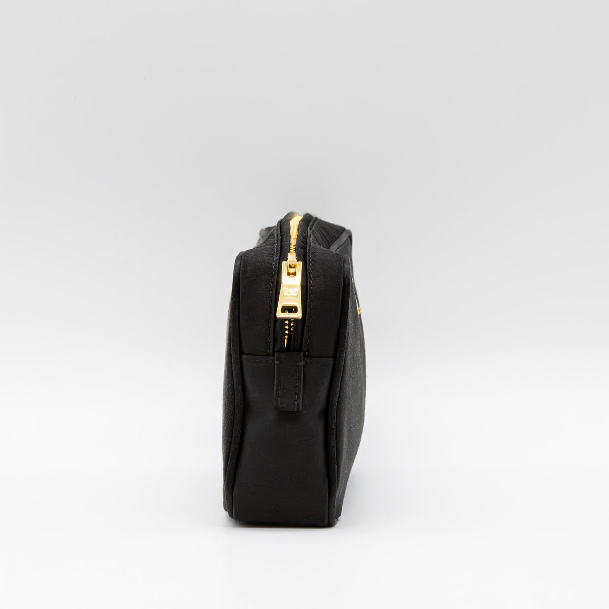 Prada Multi Zip Pouch Clutch Schwarz Satin Pochette Kosmetiktasche