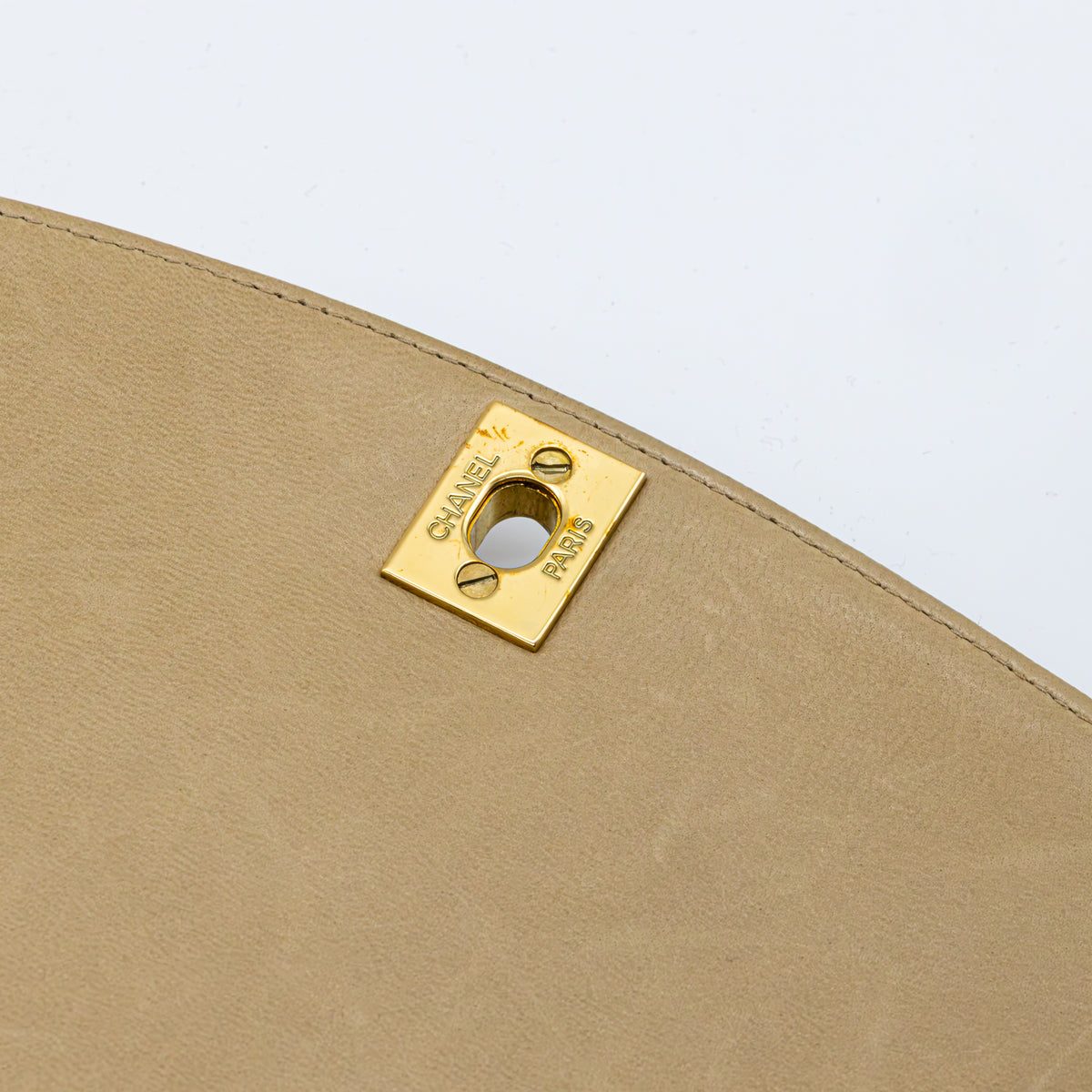 Chanel Diana Flap Bag Beige Vintage Lammleder gesteppt Schultertasche Gold