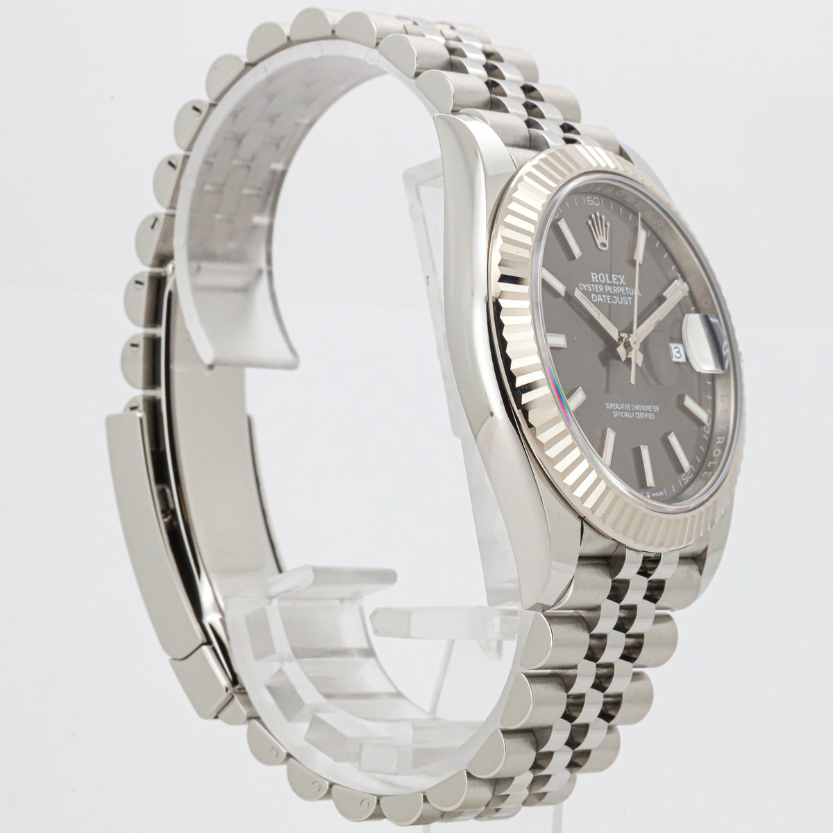 Rolex Datejust 41 126334 Rhodium Jubilee unpoliert Edelstahl B&P Dif38744
