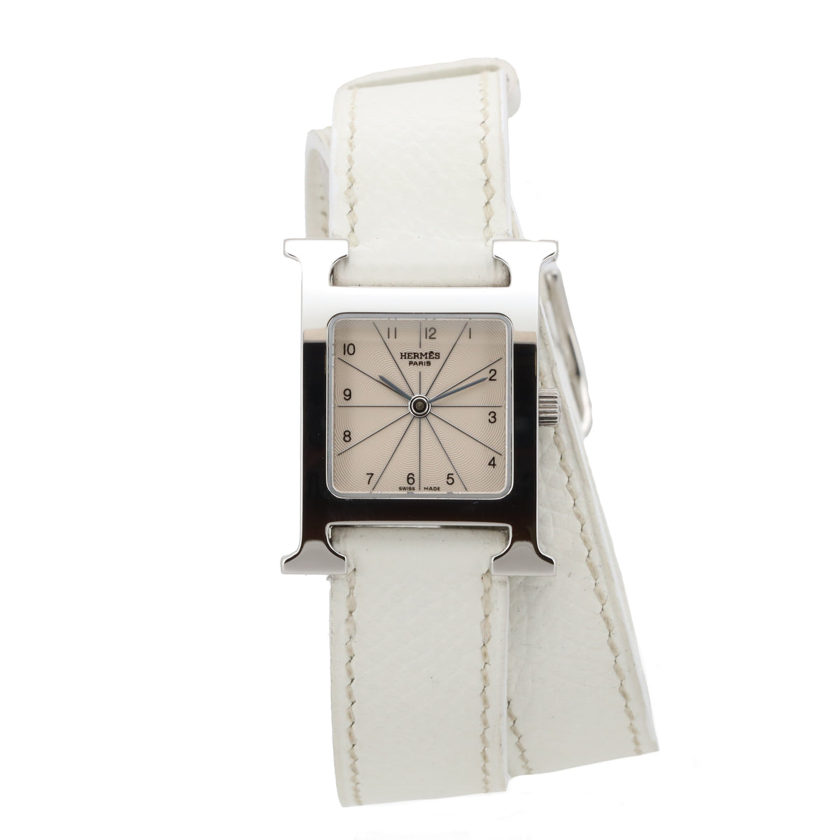 Hermès Heure H 21mm HH1.210 Quartz Edelstahl White Dial Dif AVS19071 X