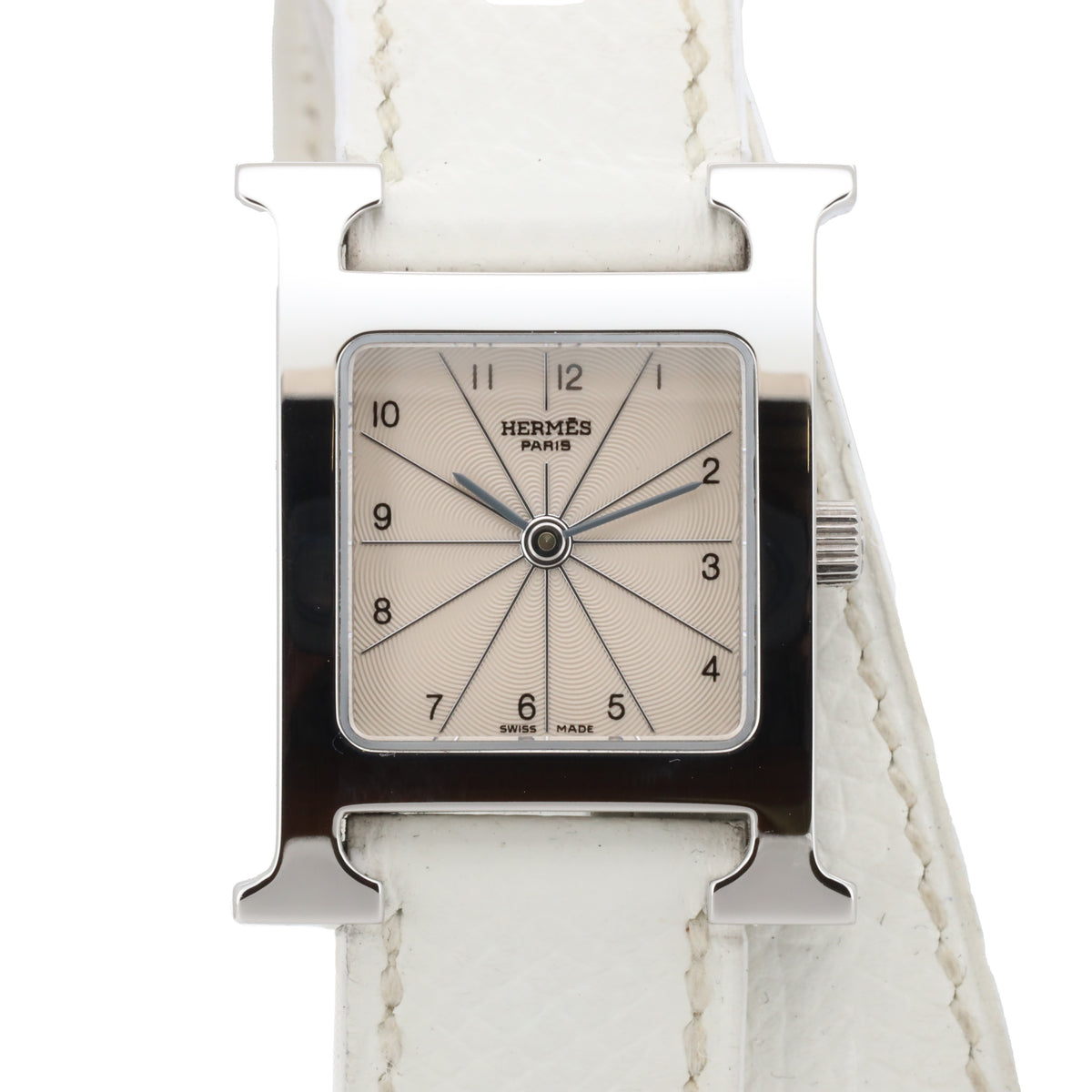 Hermès Heure H 21mm HH1.210 Quartz Edelstahl White Dial Dif AVS19071 X